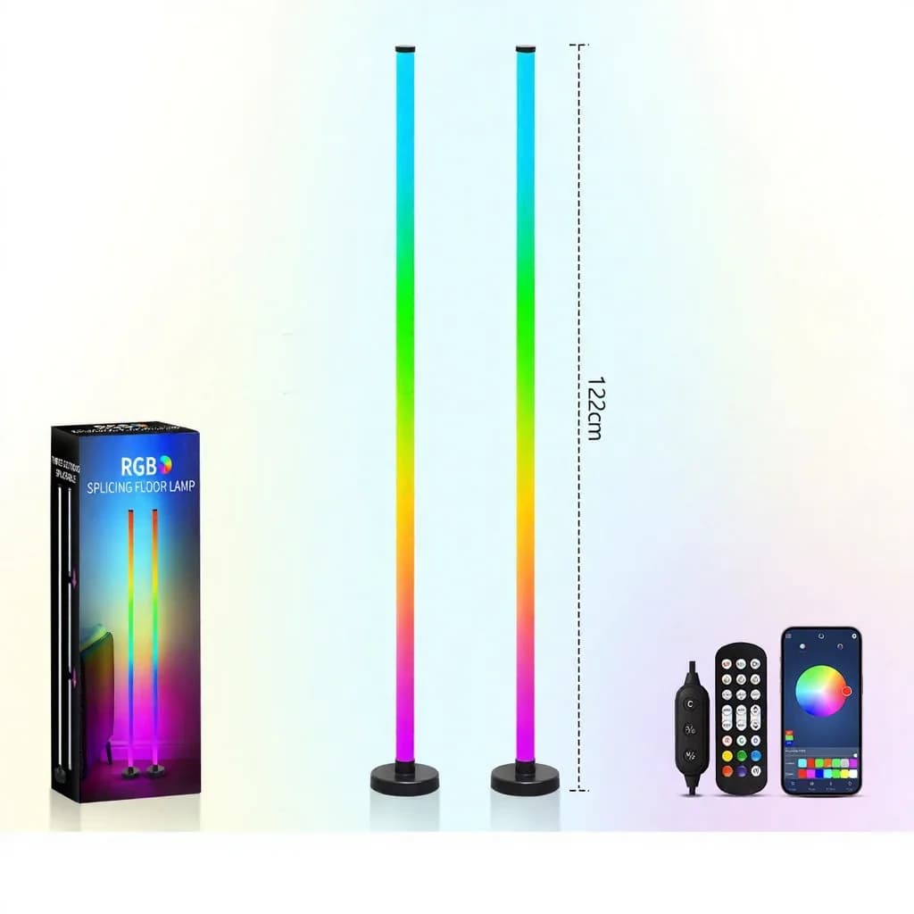 Lampă de Podea RGB cu Sincronizare Muzicală, Strălucire 360°, Control App pentru Gaming