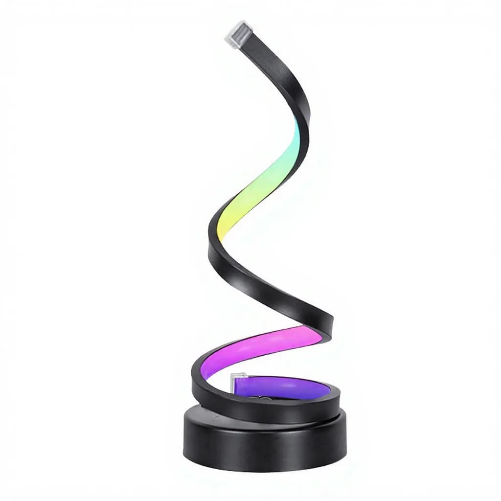 Lampă de atmosferă RGB spiralată cu lumină reactivă la sunet și control prin aplicație