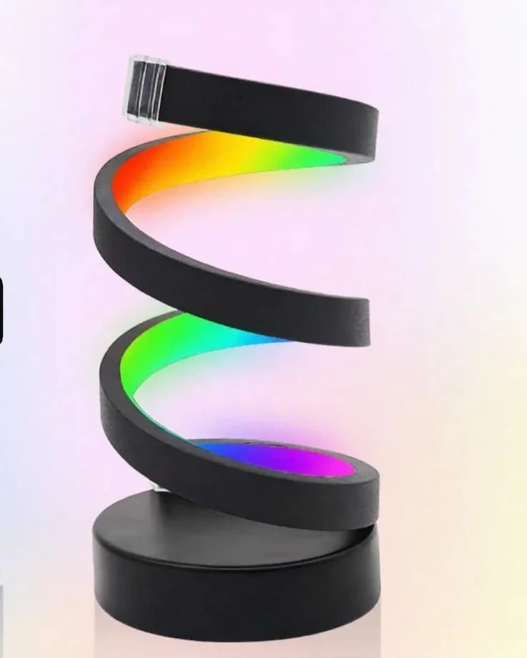Lampă de atmosferă RGB spiralată cu lumină reactivă la sunet și control prin aplicație