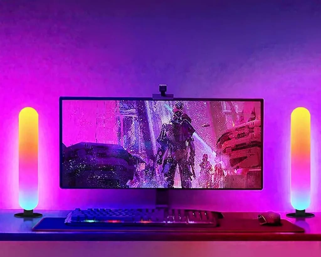 Lumină ambientală RGB LED cu sincronizare muzicală Bluetooth și control prin aplicație
