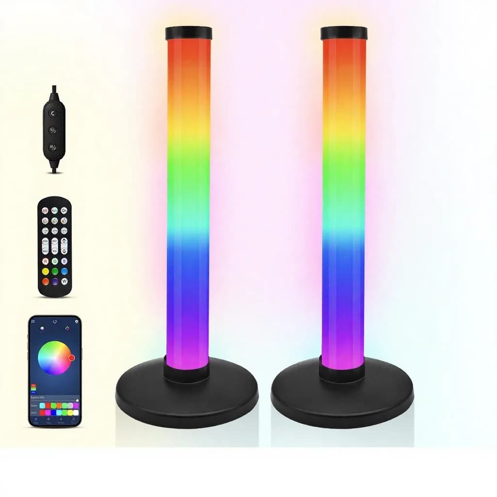 Lumină de atmosferă RGB cu sincronizare sunet și control prin aplicație pentru birou