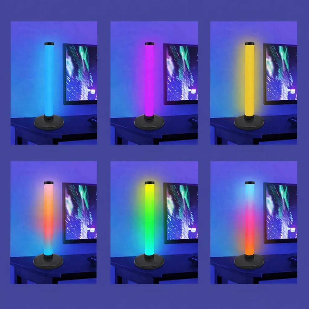 Lumină de atmosferă RGB cu reacție la sunet pentru setup gaming pe birou