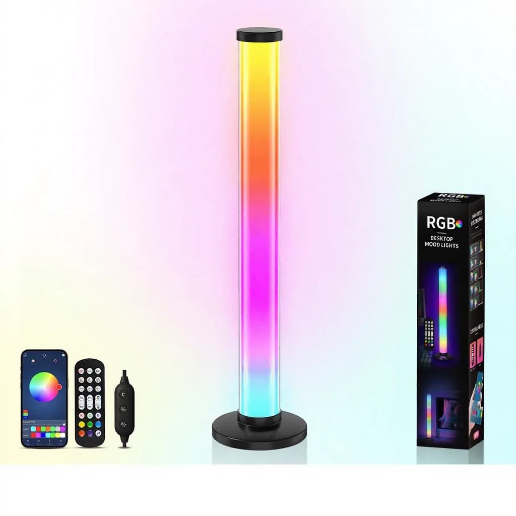Lumină de atmosferă RGB reactivă la sunet 360 grade, lampă de birou USB