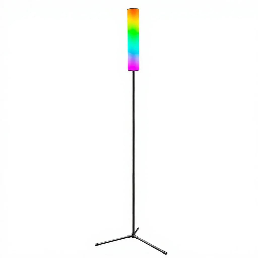 Lampă de podea trepied RGB LED cu telecomandă pentru dormitor și living