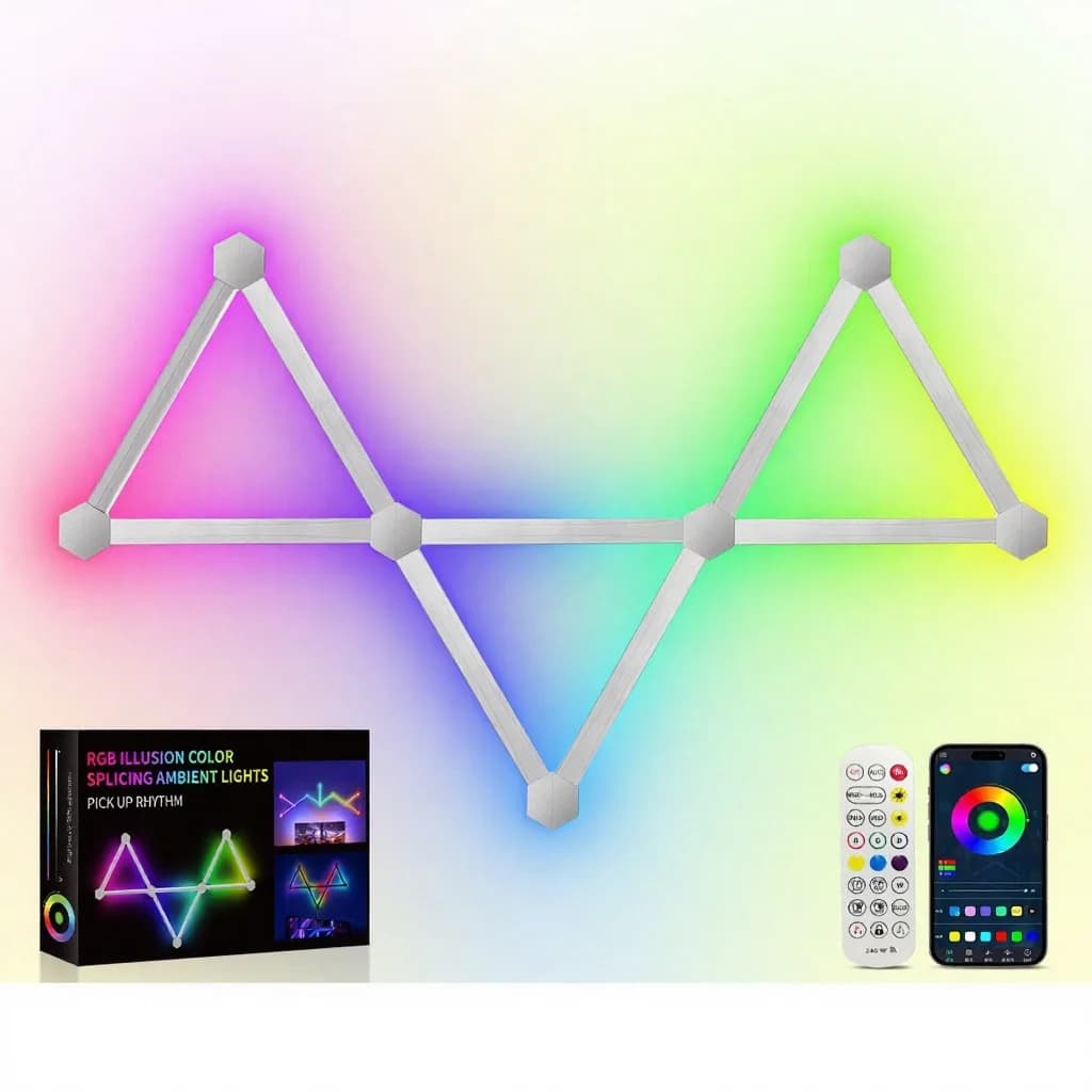 Lumini de perete LED RGB inteligente modulabile cu control prin aplicație și sincronizare muzicală