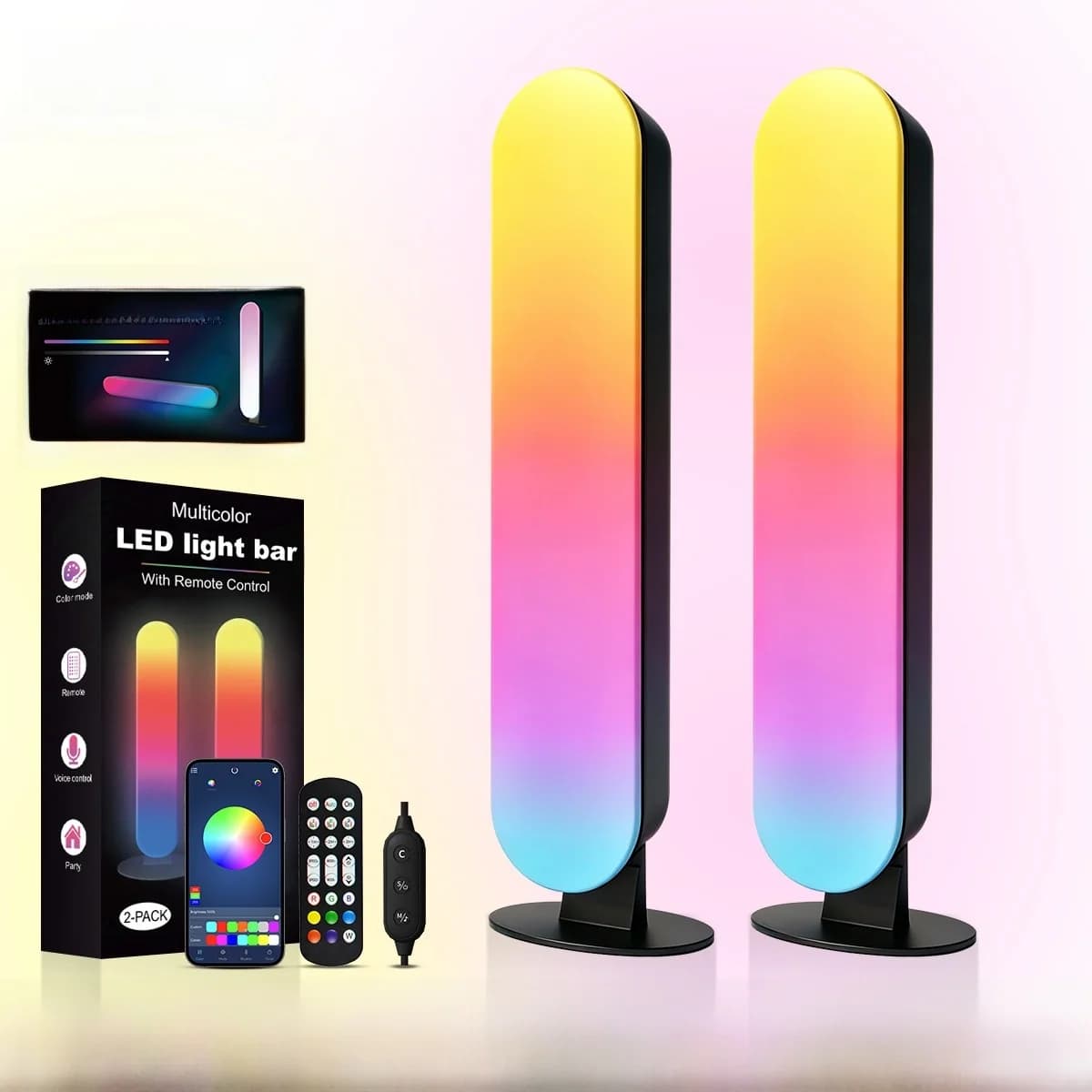 Lumină ambientală RGB LED cu sincronizare muzicală Bluetooth și control prin aplicație