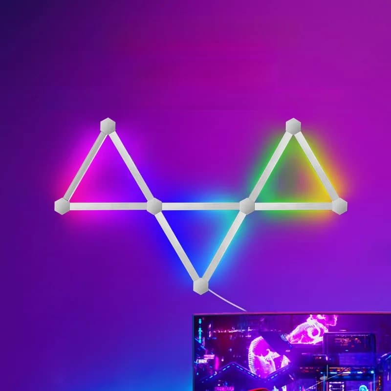Lumini de perete LED RGB inteligente modulabile cu control prin aplicație și sincronizare muzicală