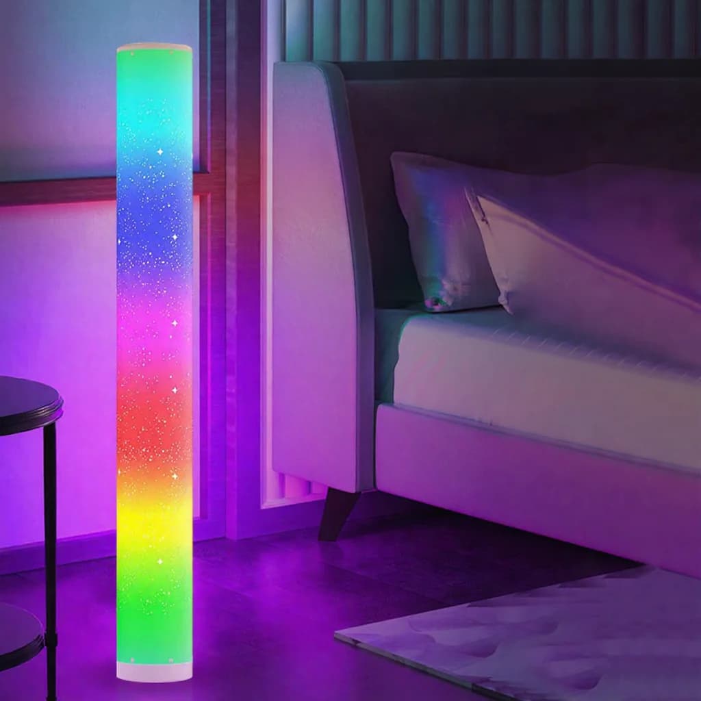 Lampă de podea LED RGB cu model stelar, control prin telecomandă și aplicație