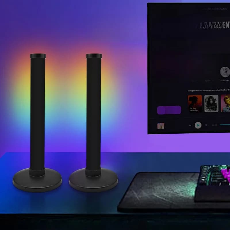 Lumină de atmosferă RGB cu sincronizare sunet și control prin aplicație pentru birou