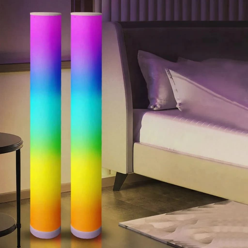 Lampă de podea RGB cu telecomandă și control prin aplicație pentru camera de gaming