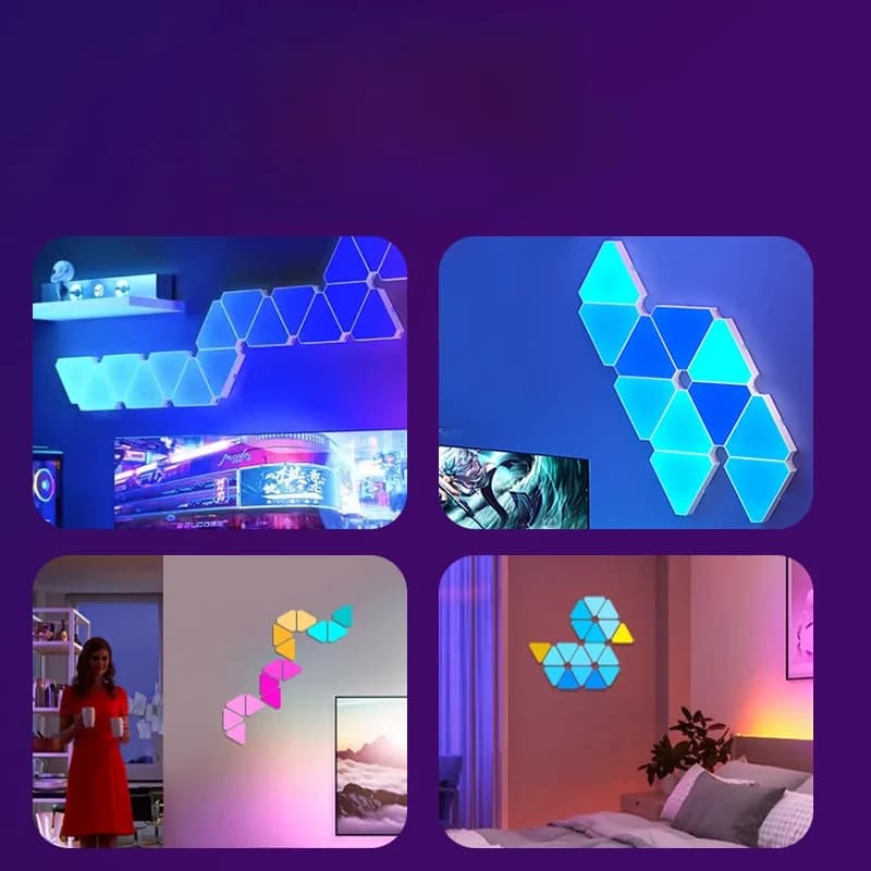 Set de Lumină Smart LED Triunghiulară pentru Perete RGB Ambient Gaming