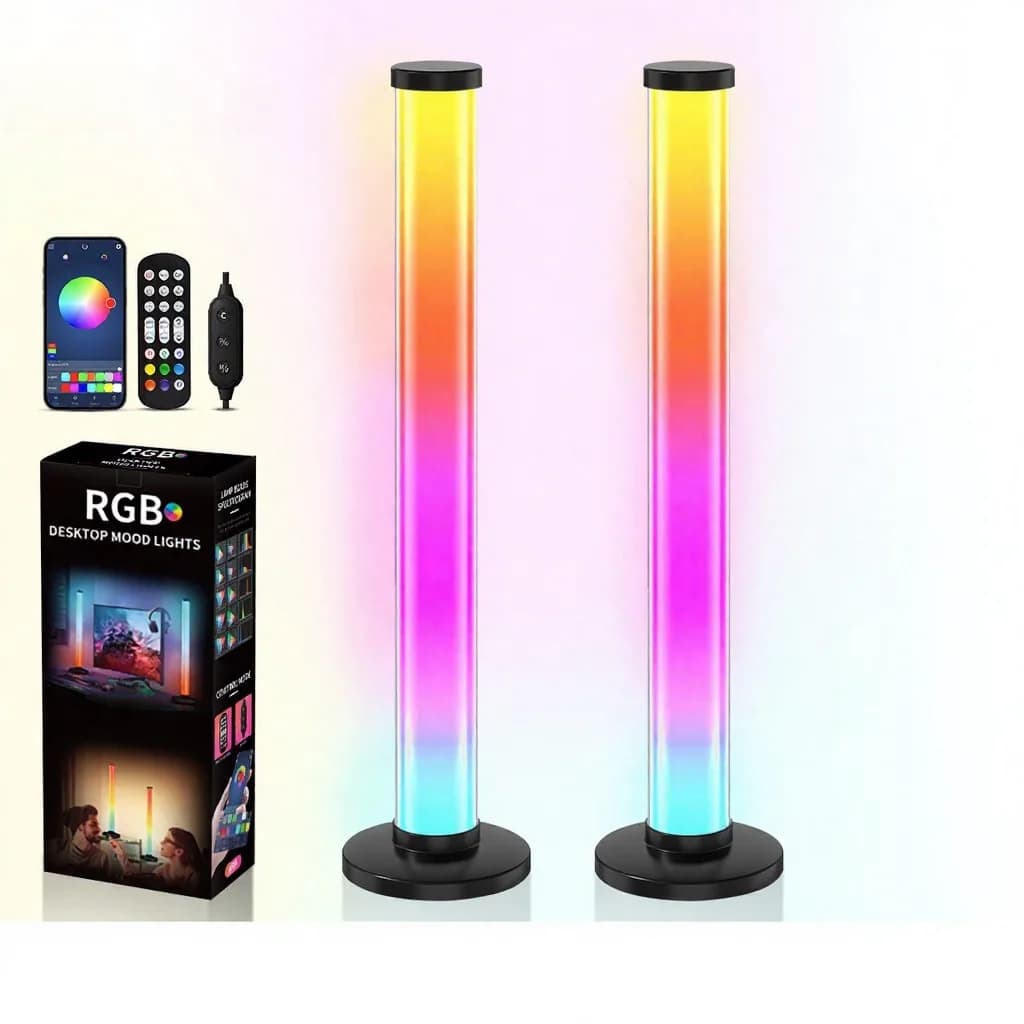 Lampă de birou RGB reactivă la sunet 360 grade cu control prin aplicație și telecomandă