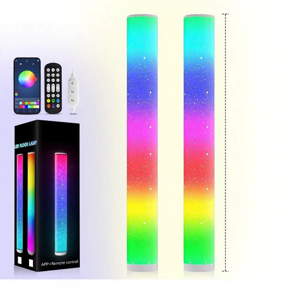 Lampă de podea LED RGB cu efect stelar și telecomandă
