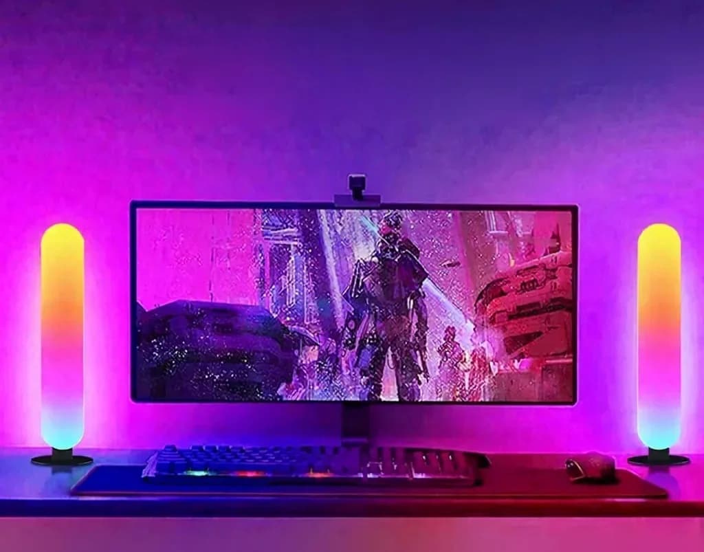 Lumină ambientală RGB LED cu sincronizare muzicală Bluetooth și control prin aplicație