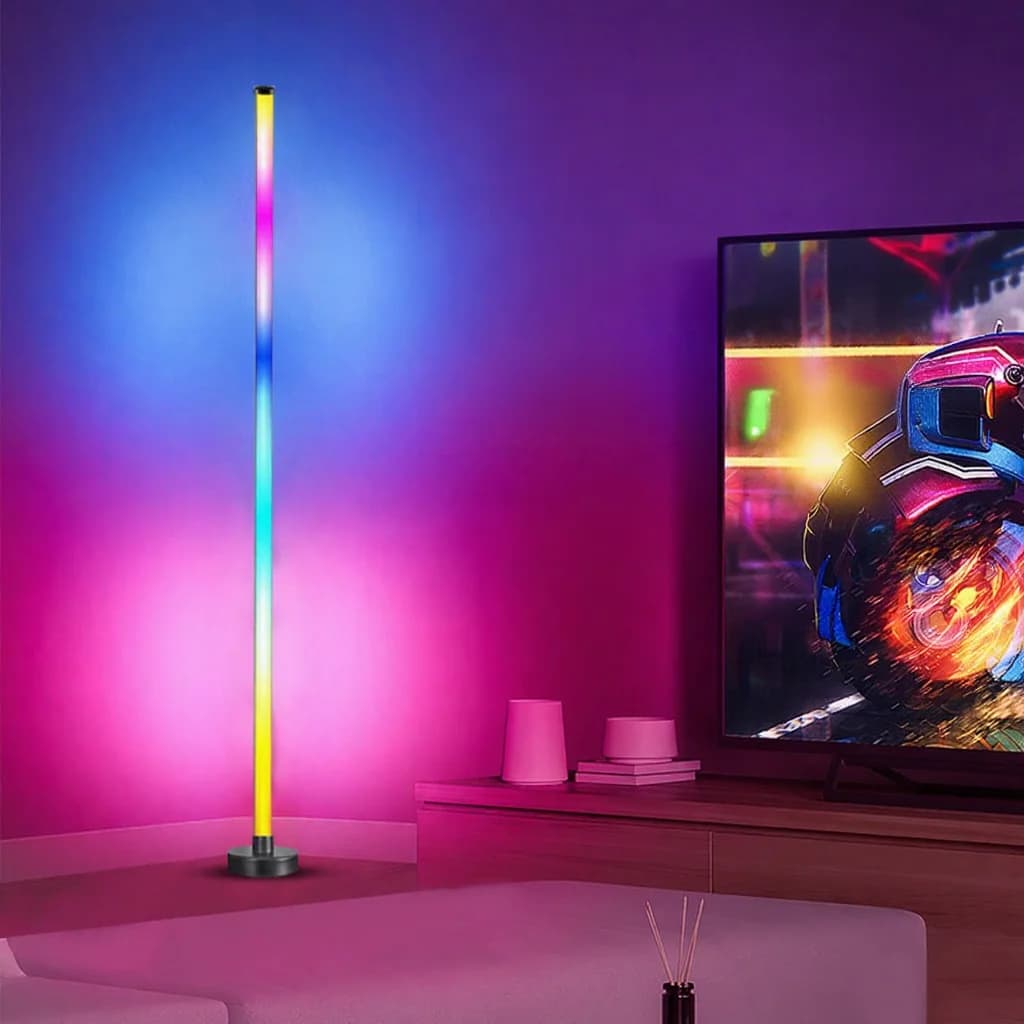 Lampă de podea RGB cu schimbare culori, sincronizare muzicală și control aplicație