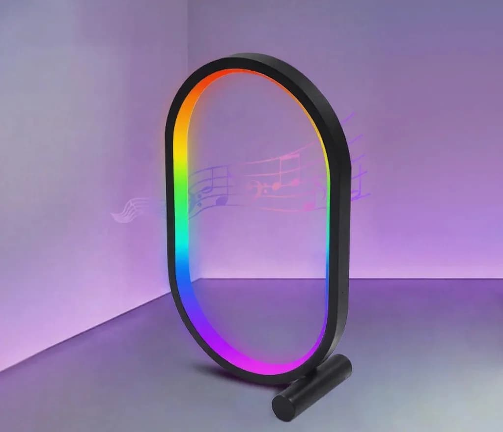 Lampă de birou RGB cu sincronizare muzicală, control aplicație și lumini reactive la sunet