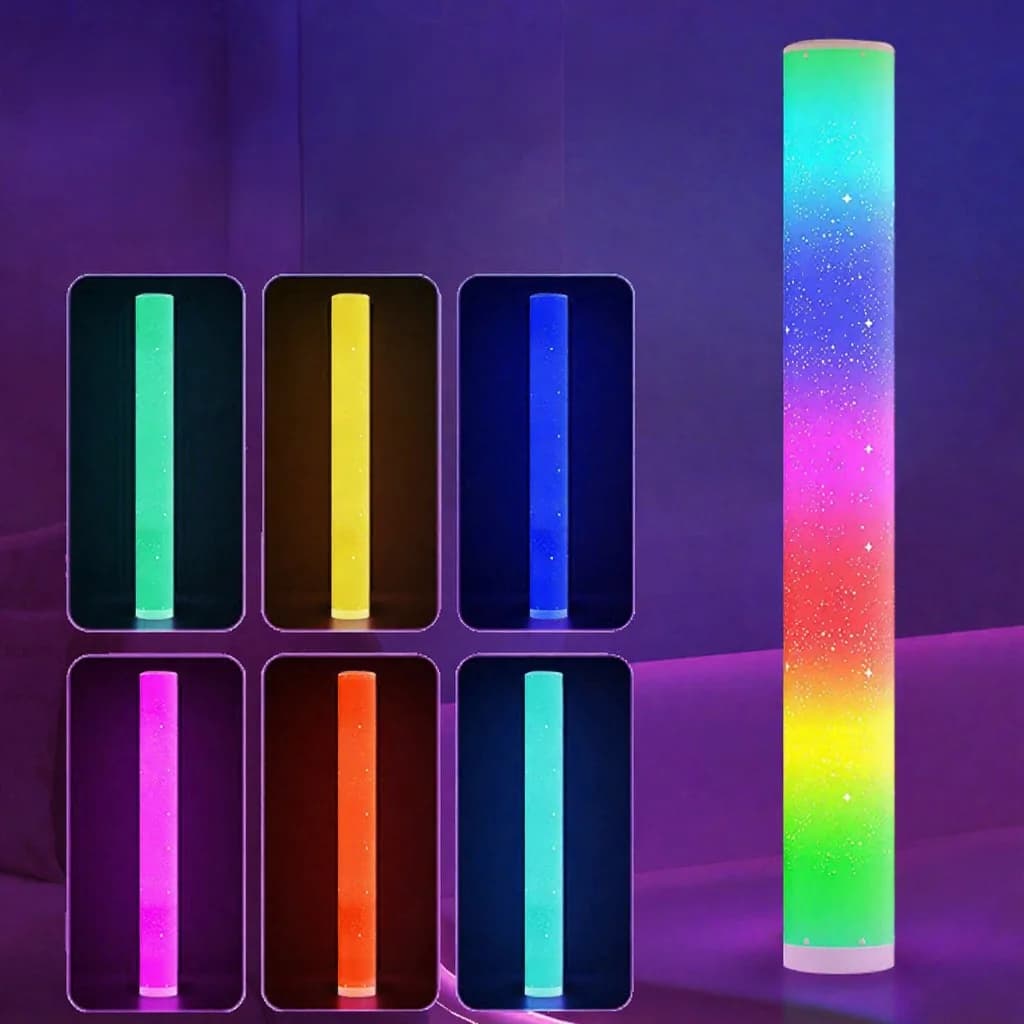 Lampă de podea LED RGB cu model stelar, control prin telecomandă și aplicație
