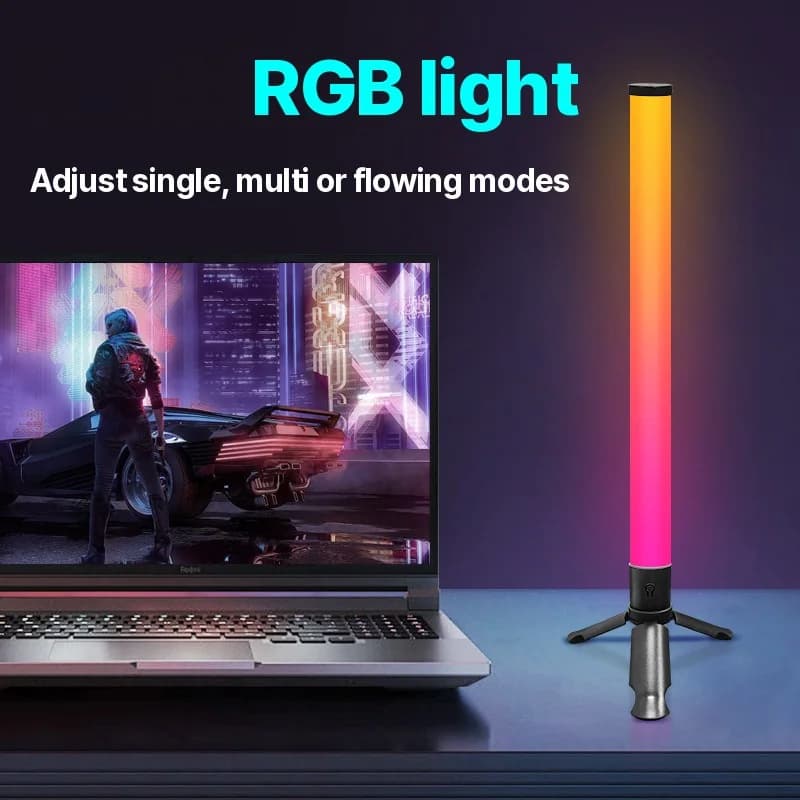 Lumină de atmosferă LED de birou pe trepied, cu sincronizare muzicală și efecte RGB