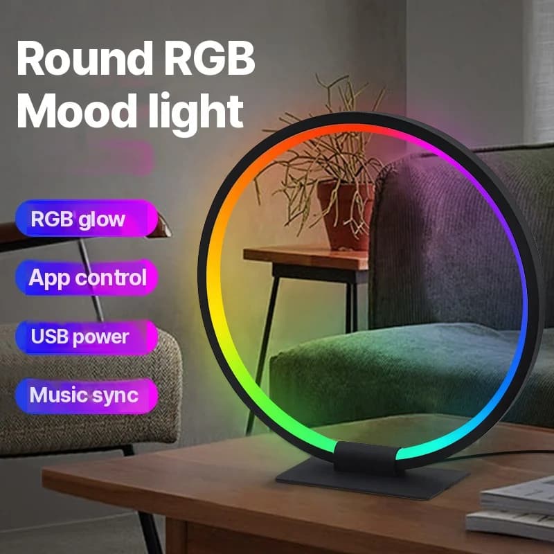 Veioză de atmosferă LED RGB cu sincronizare muzicală