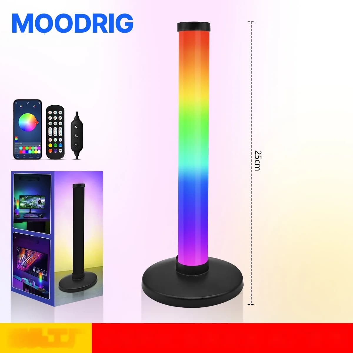 Lumină de atmosferă RGB cu reacție la sunet pentru setup gaming pe birou