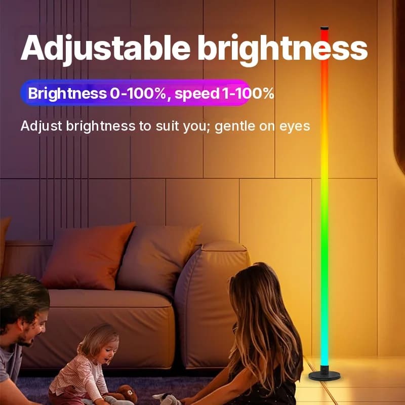 Lampă de podea LED RGB cu control prin aplicație pentru living