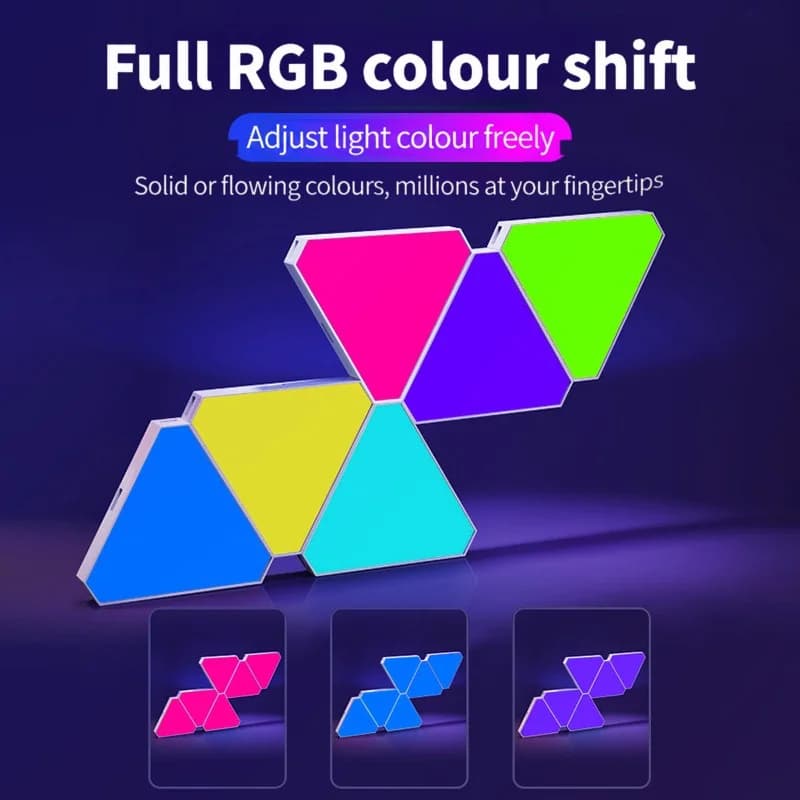 Set de Lumină Smart LED Triunghiulară pentru Perete RGB Ambient Gaming