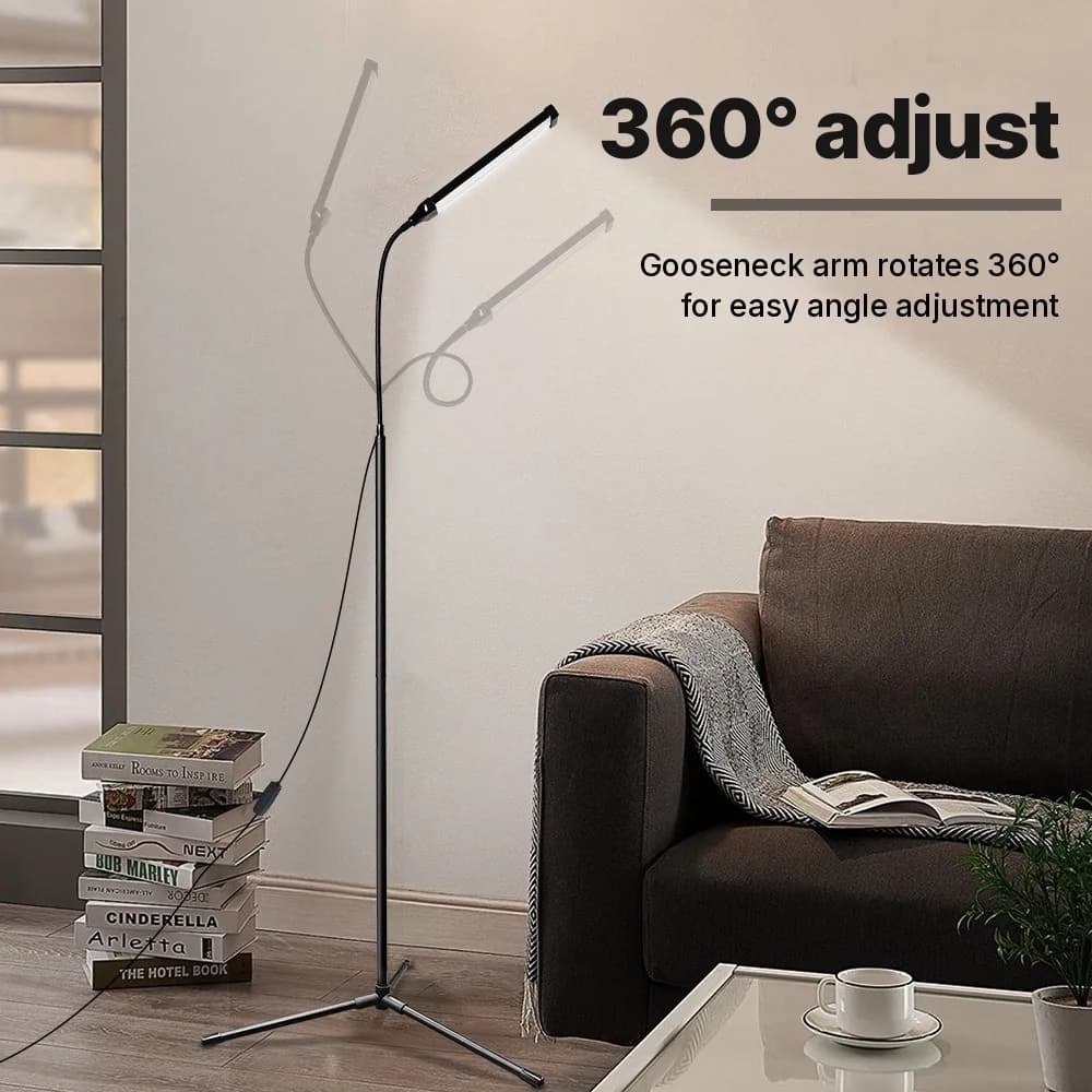 Lampă de podea alimentată USB cu stativ trepied și trei moduri de culoare