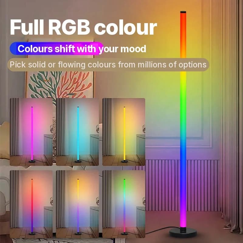Lampă de podea RGB modulară cu sincronizare muzicală și control prin aplicație