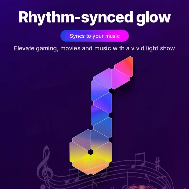Set de Lumină Smart LED Triunghiulară pentru Perete RGB Ambient Gaming