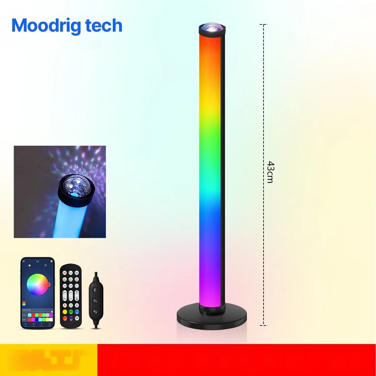 Lampă de atmosferă RGB cu sincronizare muzicală și telecomandă