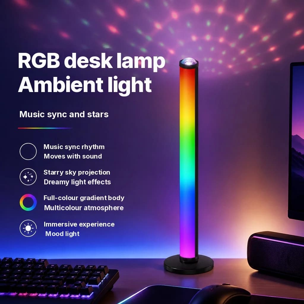 Lampă de atmosferă RGB cu sincronizare muzicală și telecomandă
