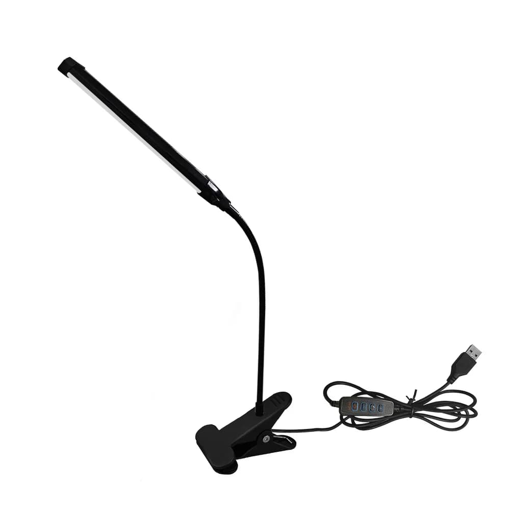 Lampă de birou LED cu clemă, USB, pentru citit și studiu